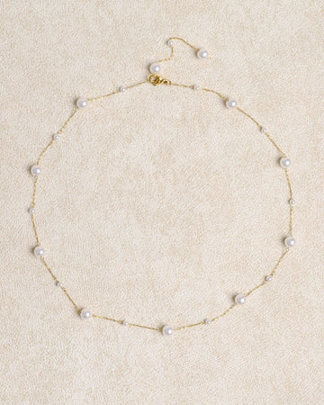 Collier en alliage de perle blanc 