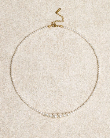 Collier en alliage rétro de perle blanc 
