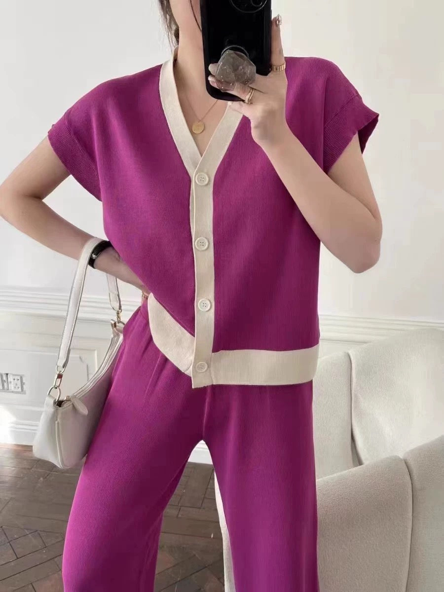 Ensemble robe tricot veste femme style preppy ceinture - tenue complète - MAX FOR ME