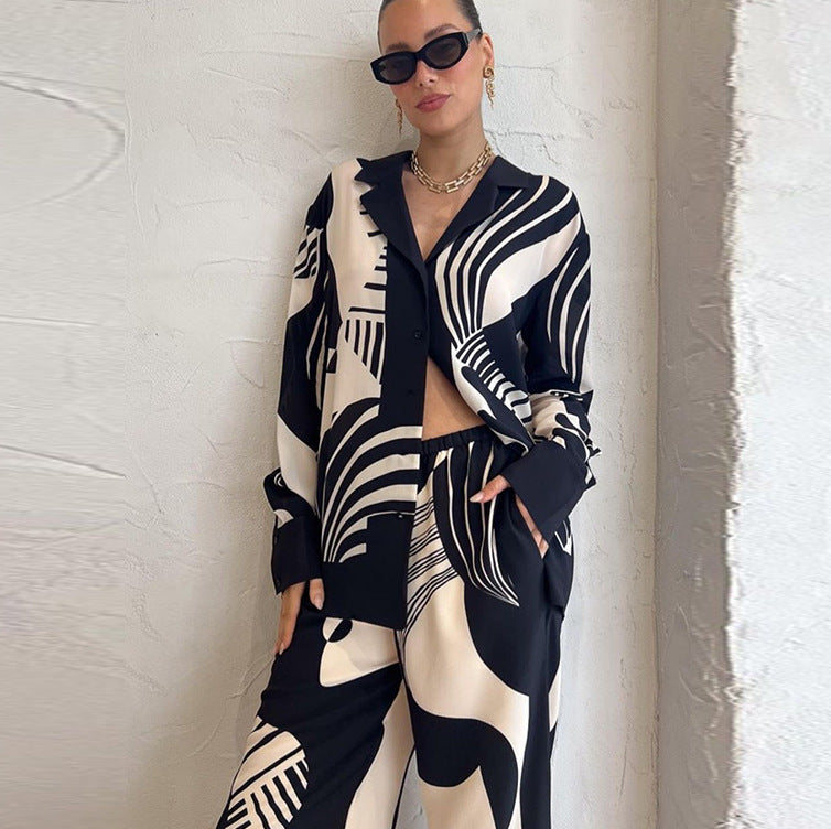 Ensemble imprimé chemise et pantalon été - Léger - 2 pièces