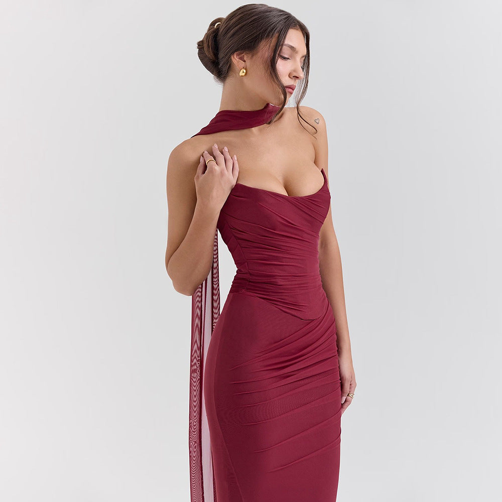 Variant image for Robe Longue Femme Noire Taille M Tissu Léger-9