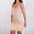 Mini Robe à Paillettes et Plumes Brillance et Glamour 