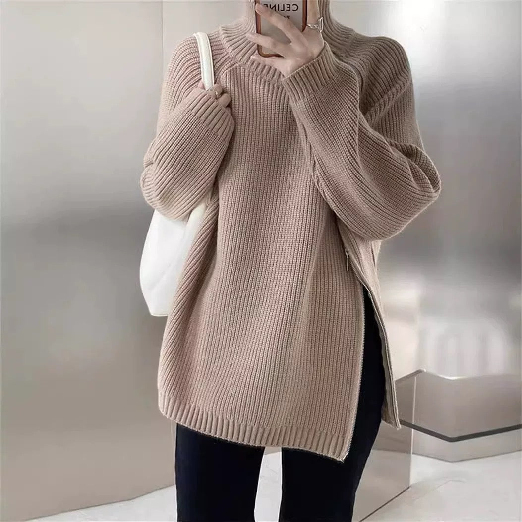 Pull-zippe-col-montant-oversize-fermeture-zip-detail-MAX-FOR-ME