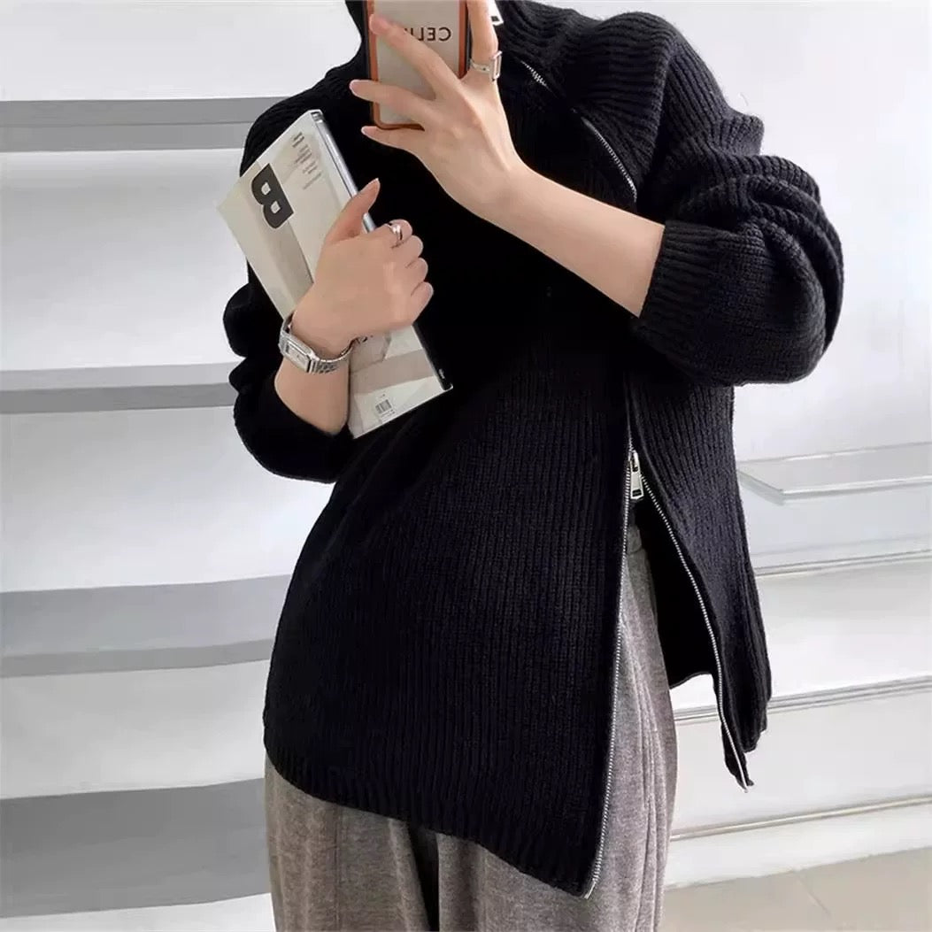 Pull-zippe-col-montant-finitions-coutures-MAX-FOR-ME-qualite
