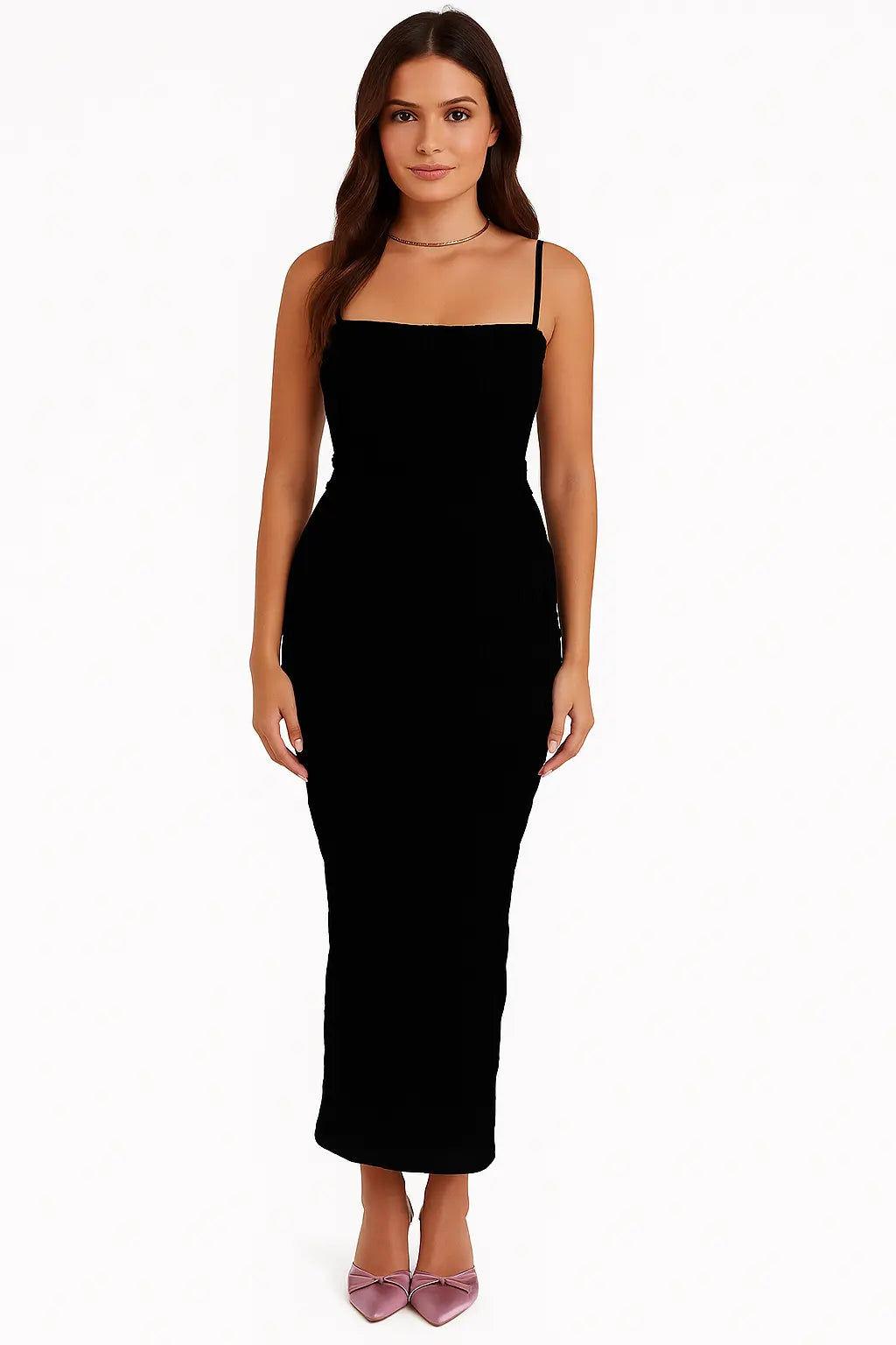 Robe Élégante Raya – Longueur maxi et effet plissé texturé 