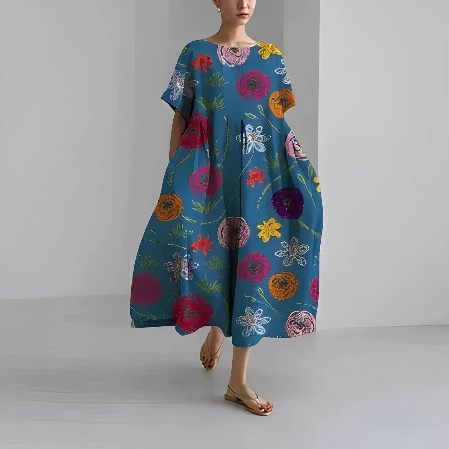 Robe Fleurie Boho Femme Top été – Coupe Évasée MAX FOR ME