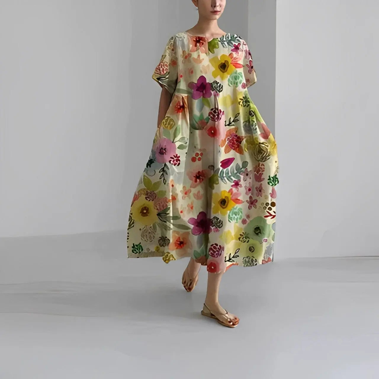 Robe Fleurie Boho Femme Top été – Coupe Évasée MAX FOR ME