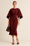 Robe Longue  Élégante à Manches Lanterne 