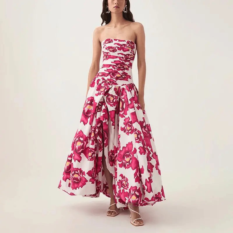 Robe Longue Femme Imprimée Sans Bretelles MAX FOR ME