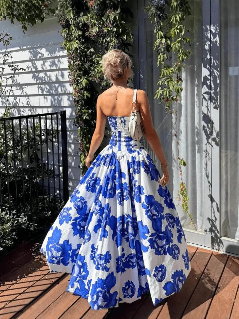 Robe Longue Femme Imprimée Sans Bretelles MAX FOR ME