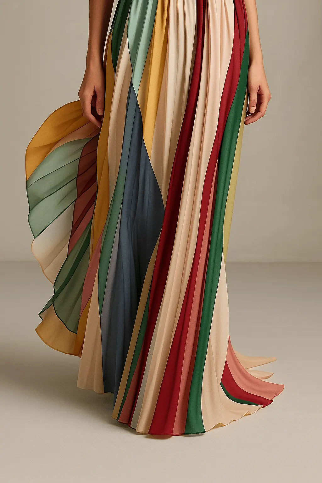 Robe Longue Femme Multicolore en Tissu Léger – Fluide et Élégante MAX FOR ME