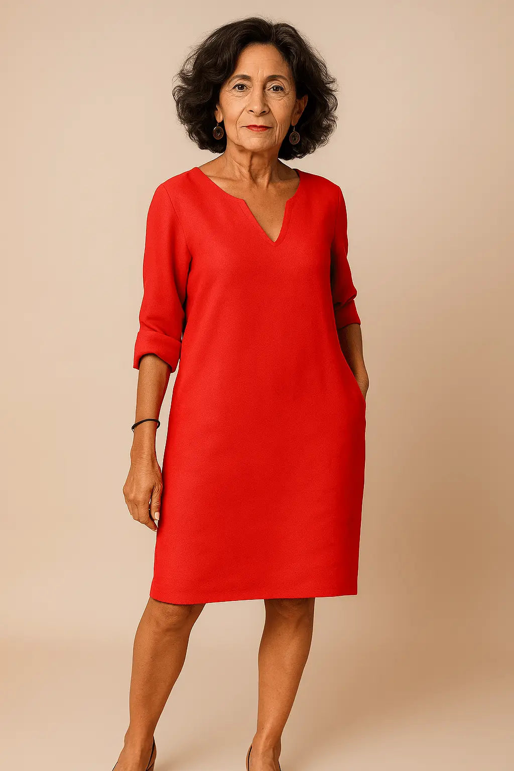 Robe Longue Femme V-Cou - Mélange Soie Mousseline Élégante Noir / S MAX FOR ME