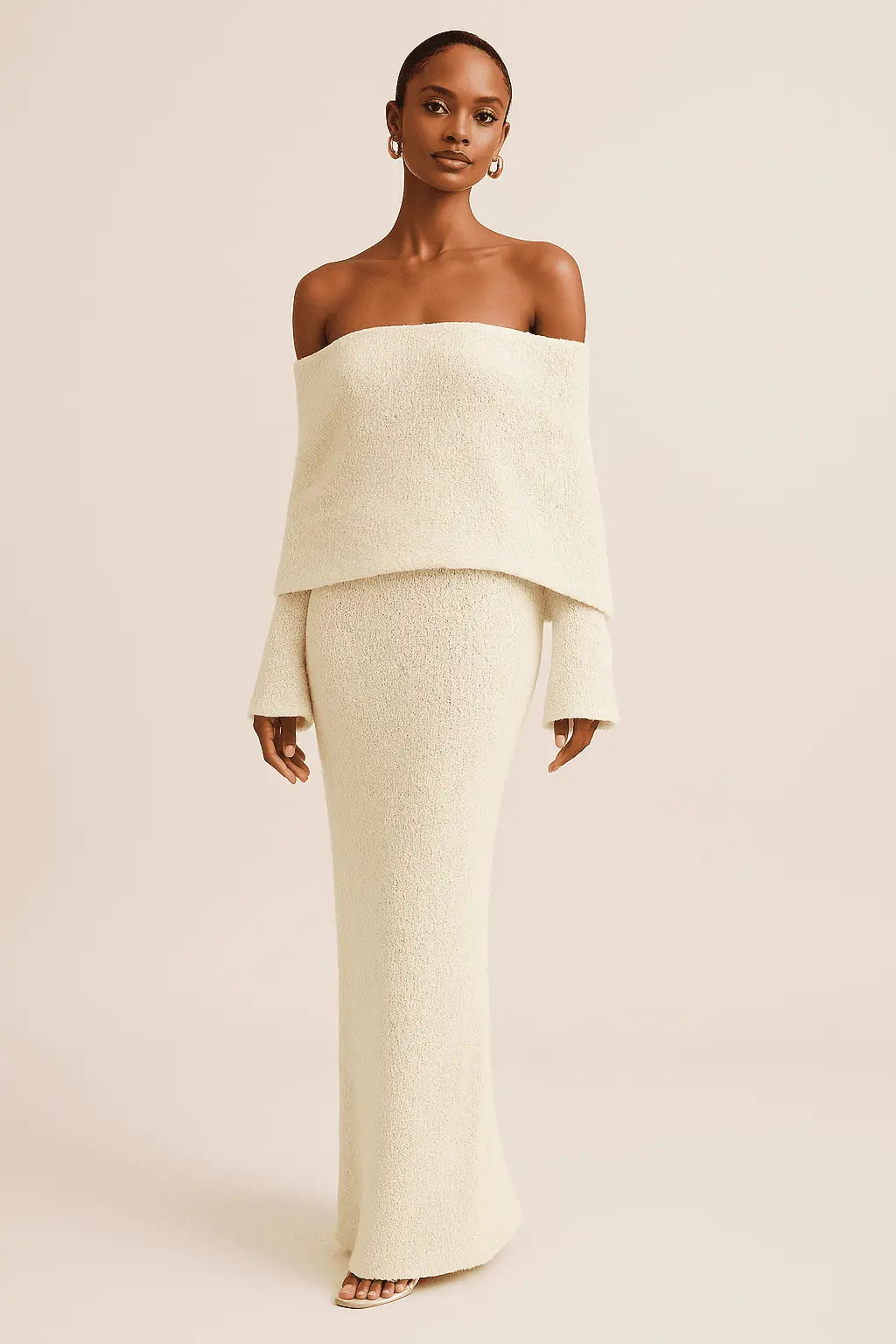 Robe Longue Marisol en Bouclé Elégante 
