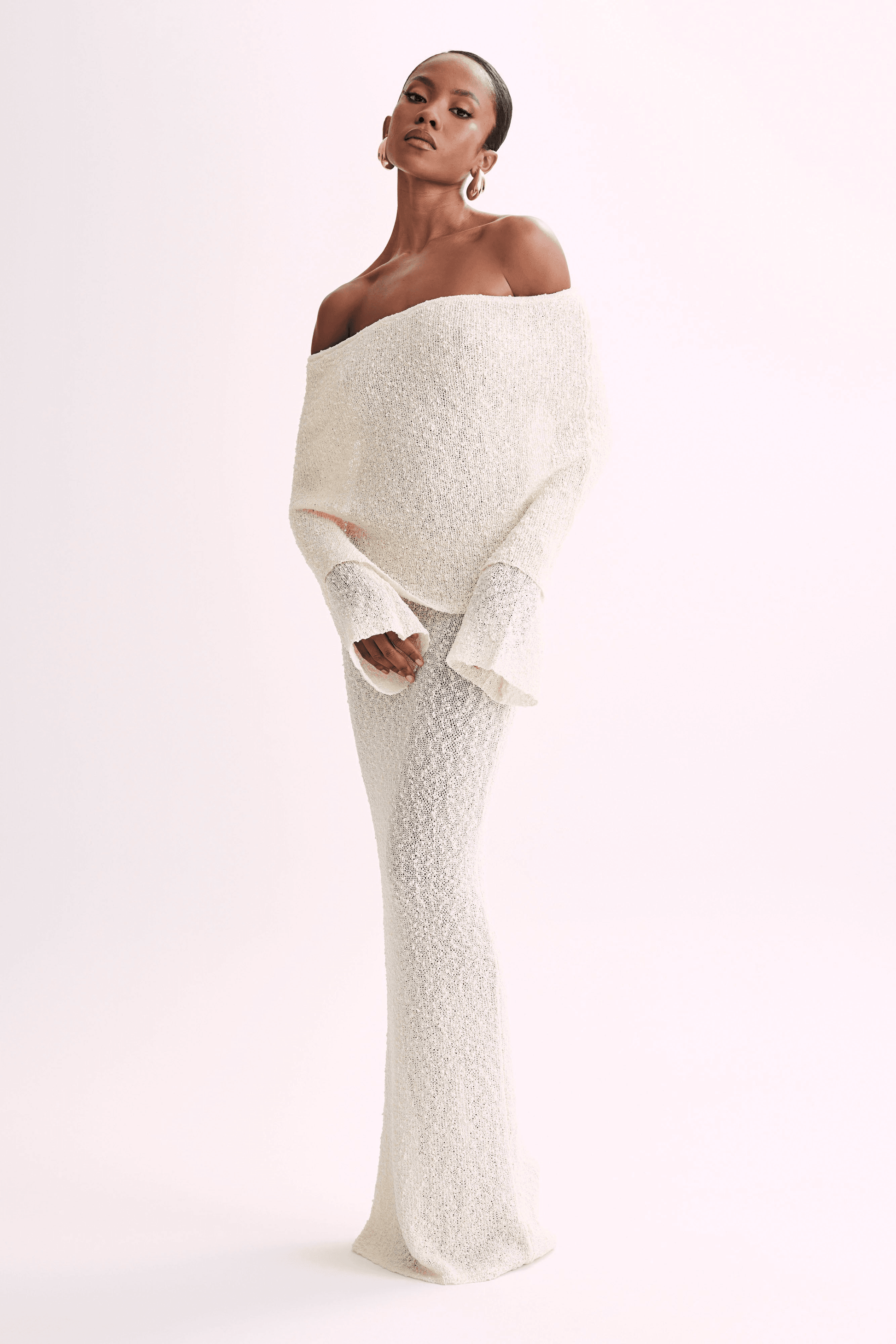 Robe Longue Marisol en Bouclé Elégante 
