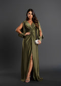 Variant image for Robe Femme A-Line Bleu Taille M Satin Élégante-19