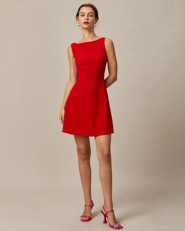 Robe  Mini  A-Line Rouge 