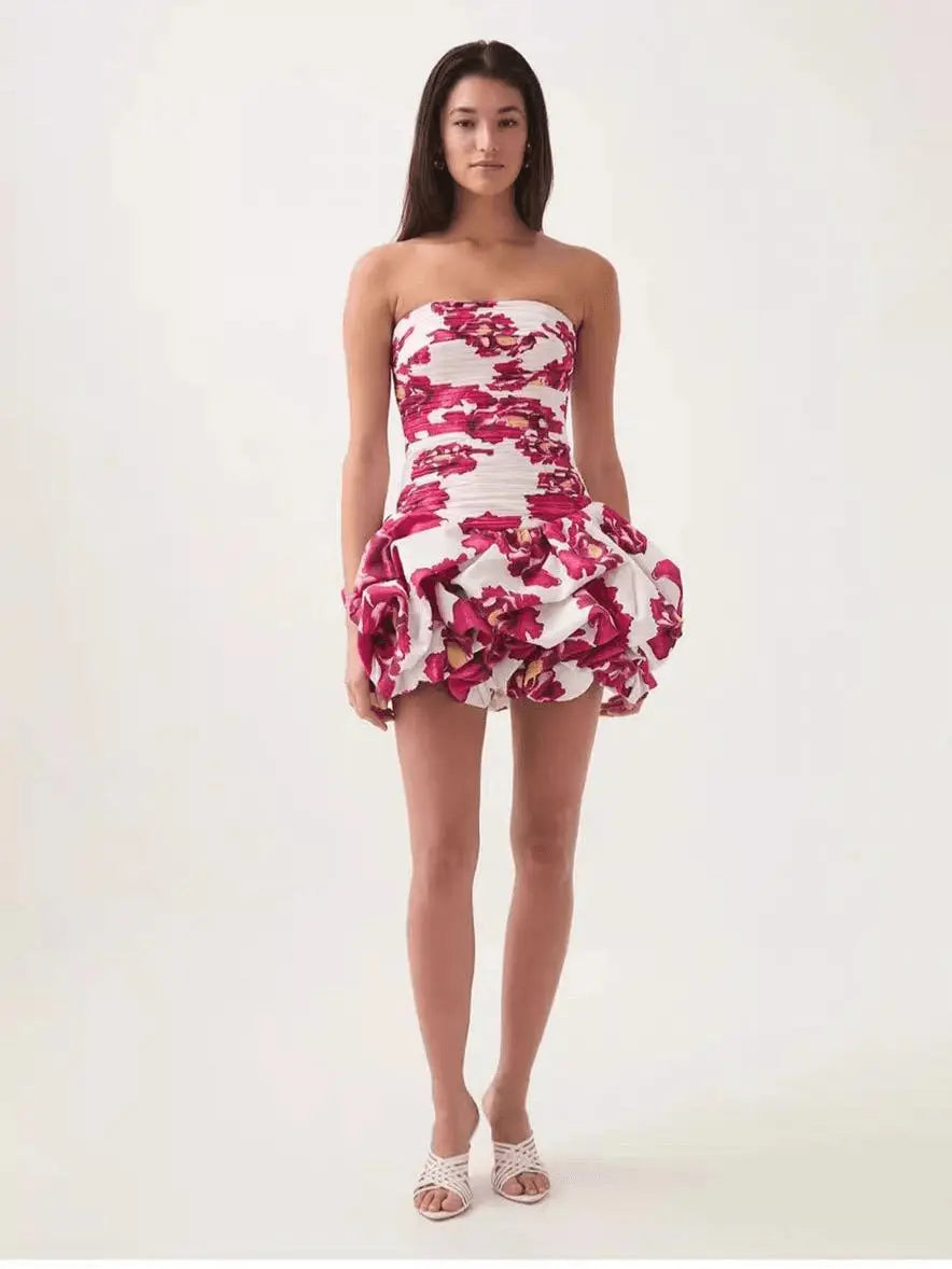Robe Mini Iris Ballonnée Sans Bretelles 
