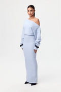 Robe Pull Femme Epaule dénudée Bleu clair / S MAX FOR ME