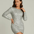 Robe de Soirée Femme Noire Taille S Paillettes Gris / S MAX FOR ME