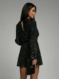 Robe de Soirée Paillettes Chic Longue Noir MAX FOR ME