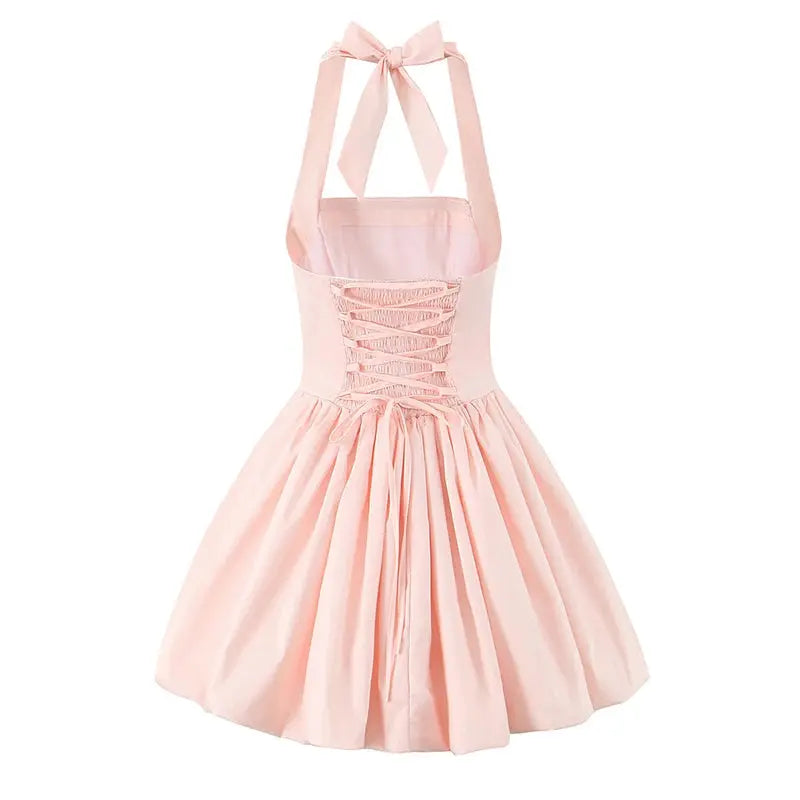 Robe de soirée blanche courte à jupe ballon 