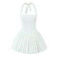 Robe de soirée blanche courte à jupe ballon 