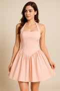 Robe de soirée blanche courte à jupe ballon 
