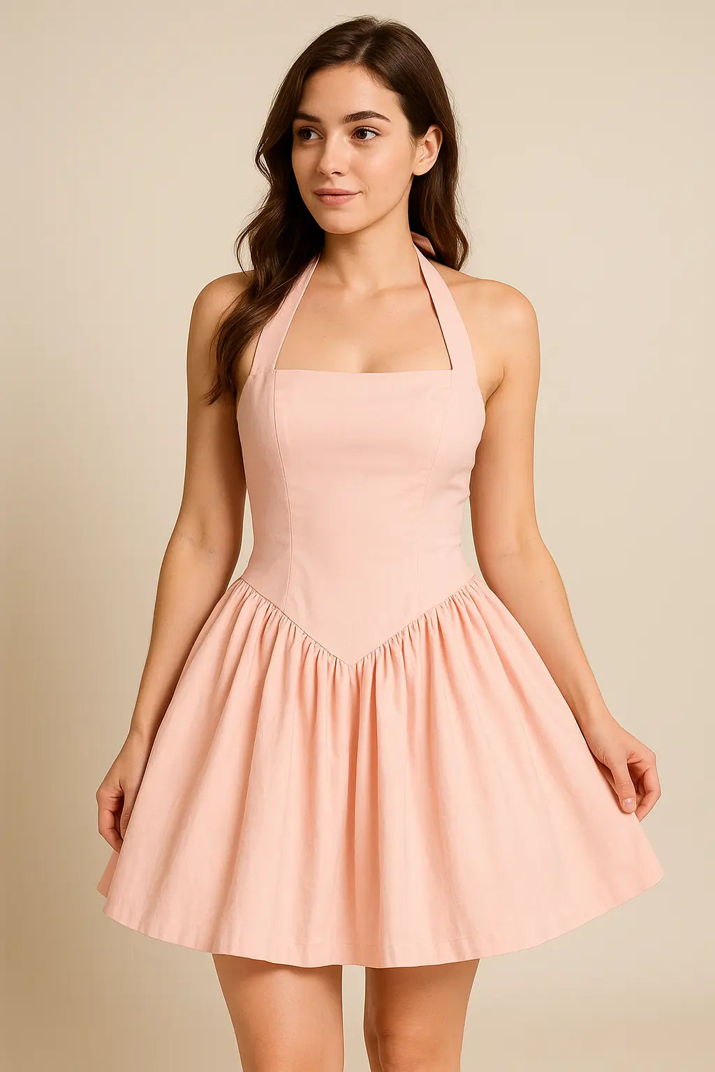 Robe de soirée blanche courte à jupe ballon 