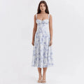 Robe longue avec corset Amaya – Élégance en coton et féminité affirmée 