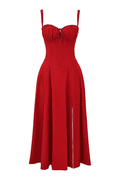Robe longue avec corset Amaya – Élégance en coton et féminité affirmée 