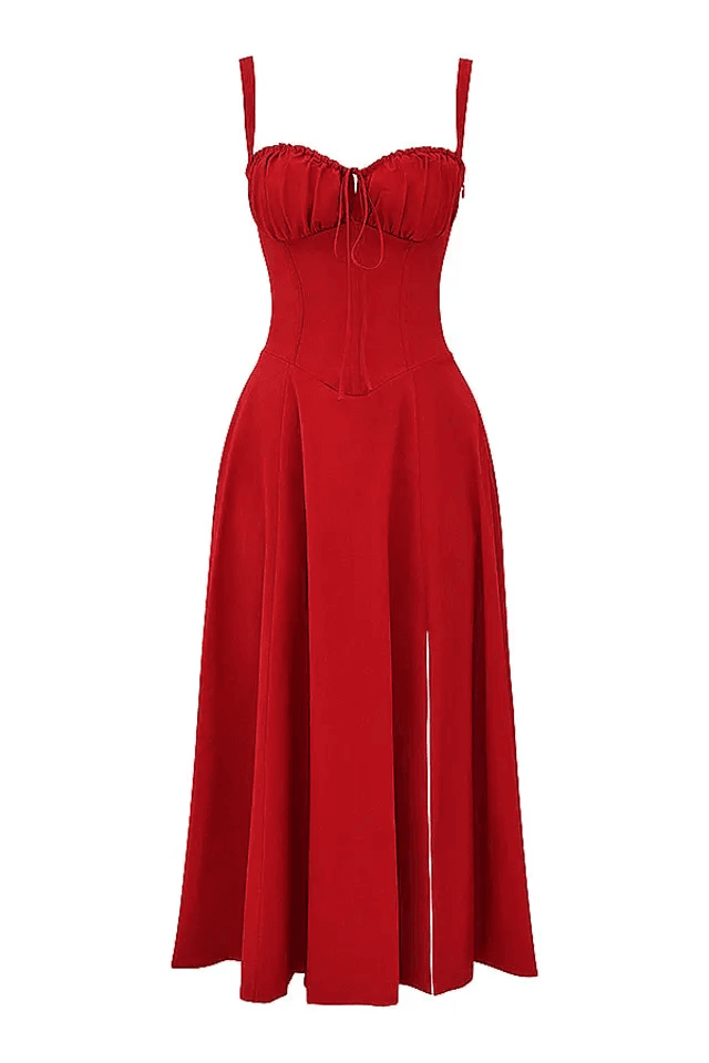 Robe longue avec corset Amaya – Élégance en coton et féminité affirmée 
