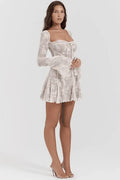Robe mini Alix en dentelle à pois avec corset 