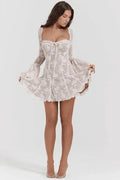 Robe mini Alix en dentelle à pois avec corset 