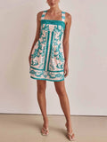 Robe mini en camisole à imprimé floral peint exquis 