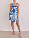 Robe mini en camisole à imprimé floral peint exquis 