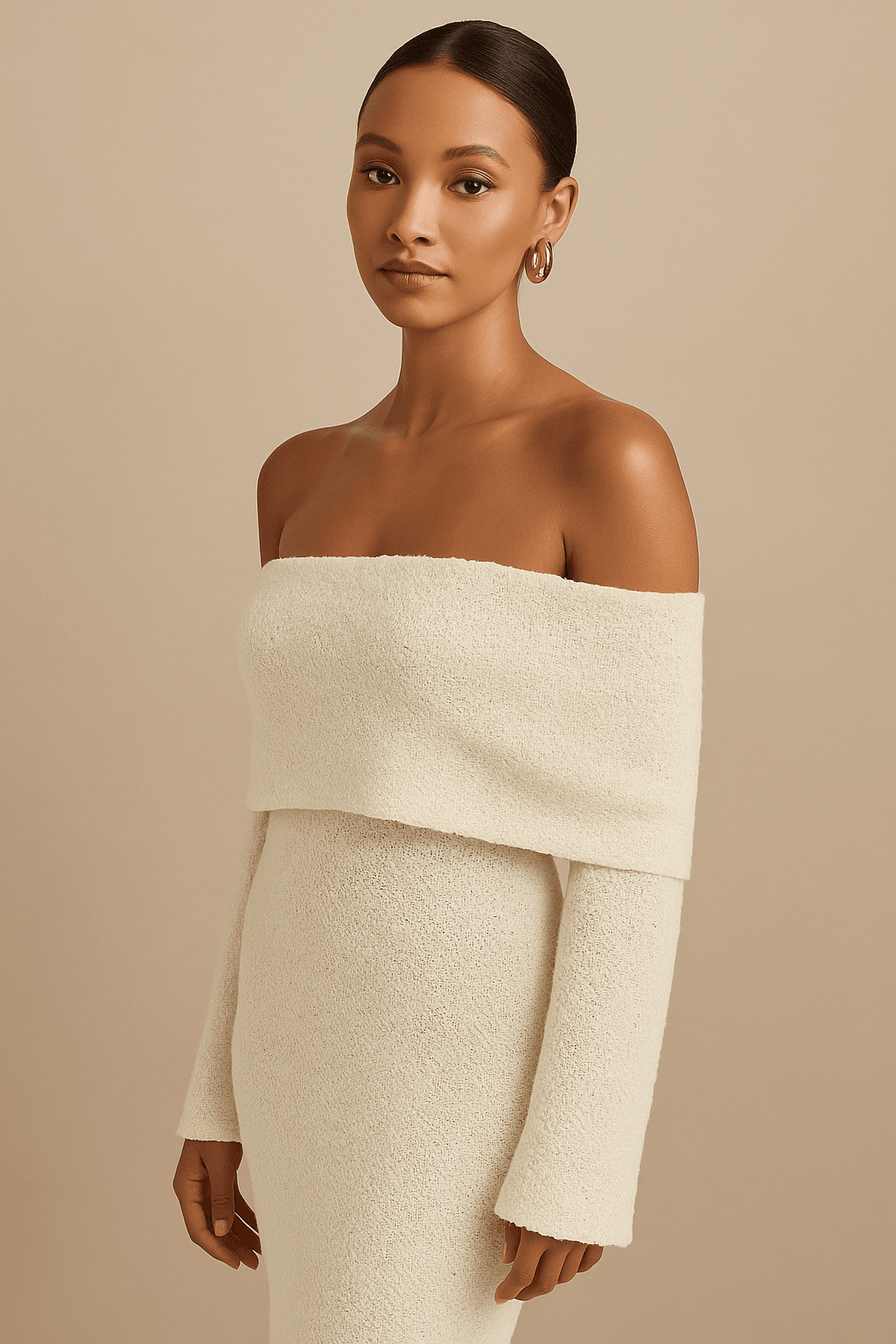 Robe Longue Marisol en Bouclé Elégante