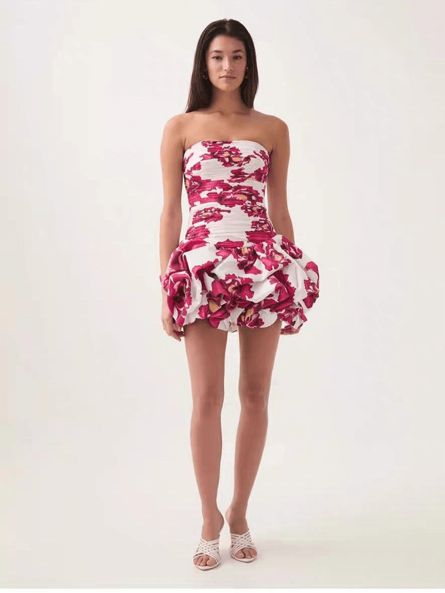 Robe Mini Iris Ballonnée Sans Bretelles 