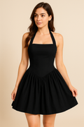 Robe de soirée blanche courte à jupe ballon 