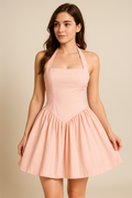 Robe de soirée blanche courte à jupe ballon 