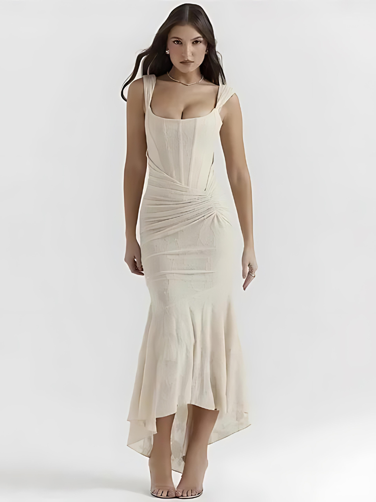 Pleated Strap Dress