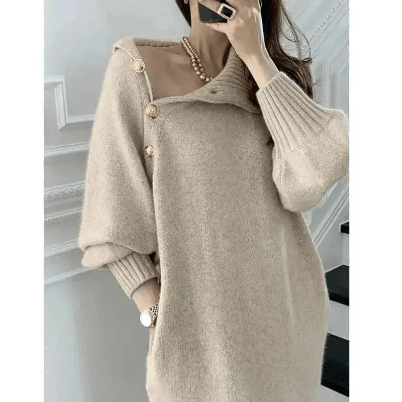 Robes Pull à col roulé avec ceinture - Automne Hiver Printemps 