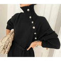 Robes Pull à col roulé avec ceinture - Automne Hiver Printemps 