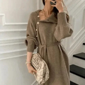 Robes Pull à col roulé avec ceinture - Automne Hiver Printemps 