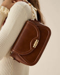 Sac à rabat de boucle en métal marron 