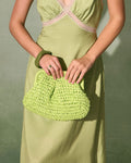 Sac d’Embrayage en Paille avec Chaîne Dorée 