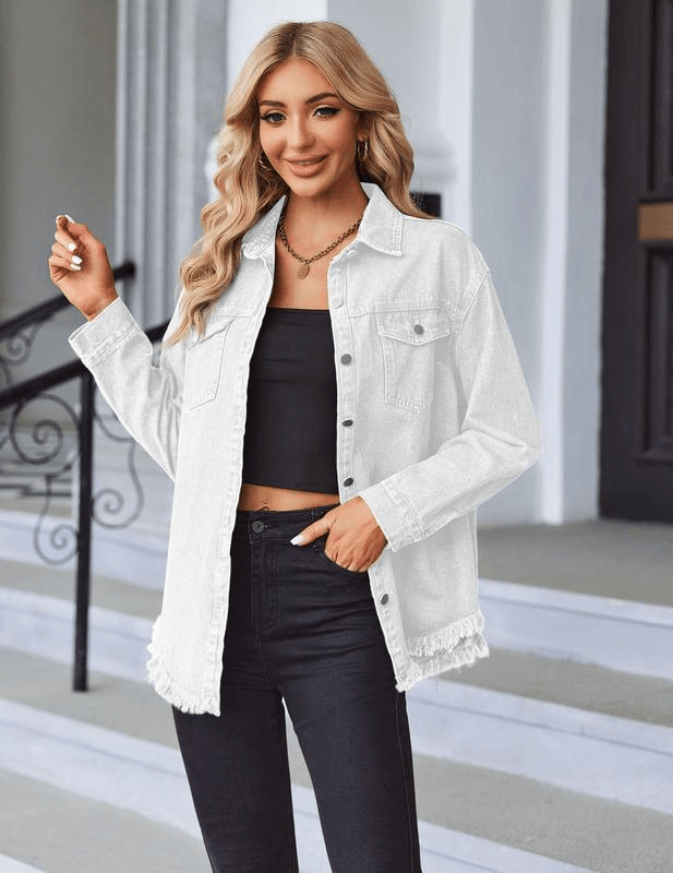 Veste denim Lara Oversize effet délavé 