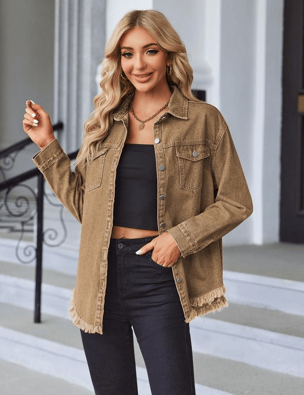 Veste denim Lara Oversize effet délavé 