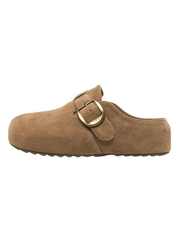 Wildleder-Sabots in Taupe mit Schnalle - Zeitlose moderne Authentizität - MAX FOR ME