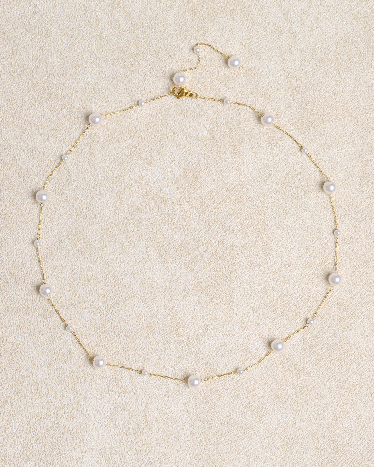Collier en alliage de perle blanc