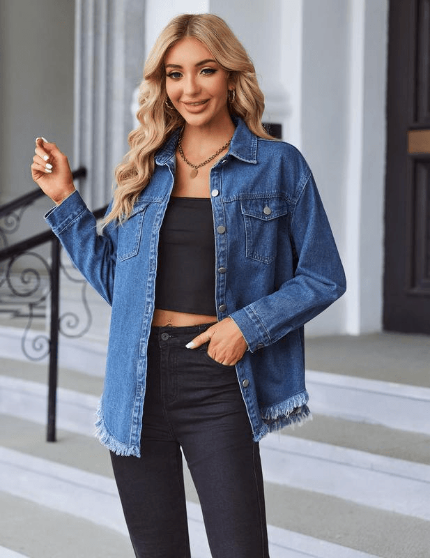 Veste denim Lara Oversize effet délavé 